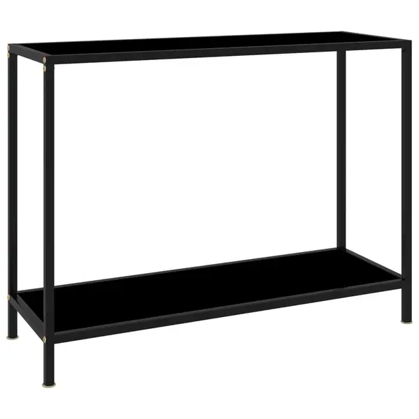 Gossi masa consola, negru, 100 x 35 x 75 cm, sticla securizata