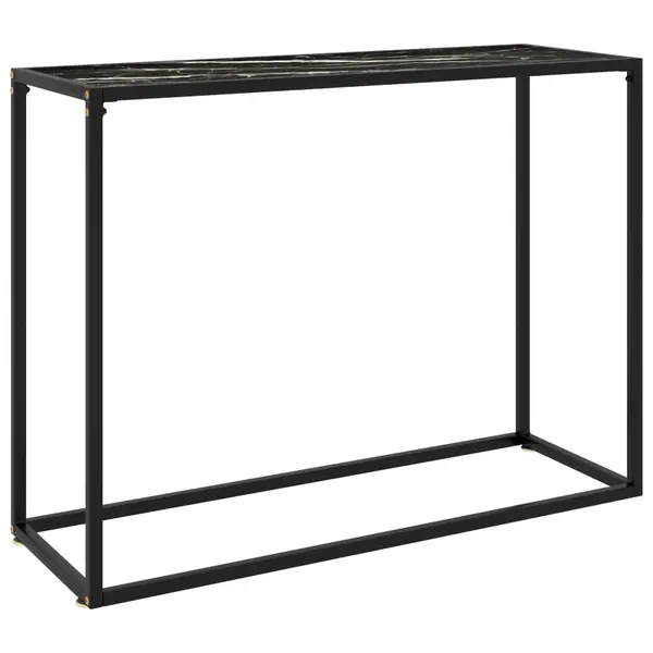 Gossi masa consola, negru, 100x35x75 cm, sticla securizata