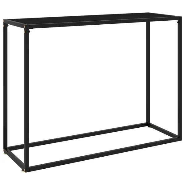 Gossi masa consola, negru, 100x35x75 cm, sticla securizata