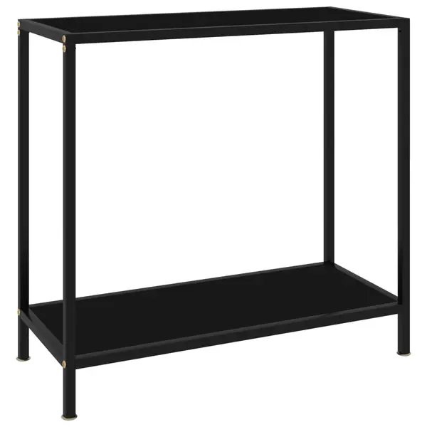 Gossi masa consola, negru, 80 x 35 x 75 cm, sticla securizata