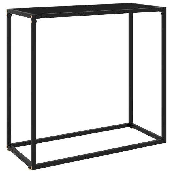 Gossi masa consola, negru, 80x35x75 cm, sticla securizata