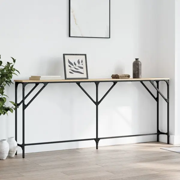 Gossi masa consola, stejar sonoma, 180x23x75 cm, lemn prelucrat