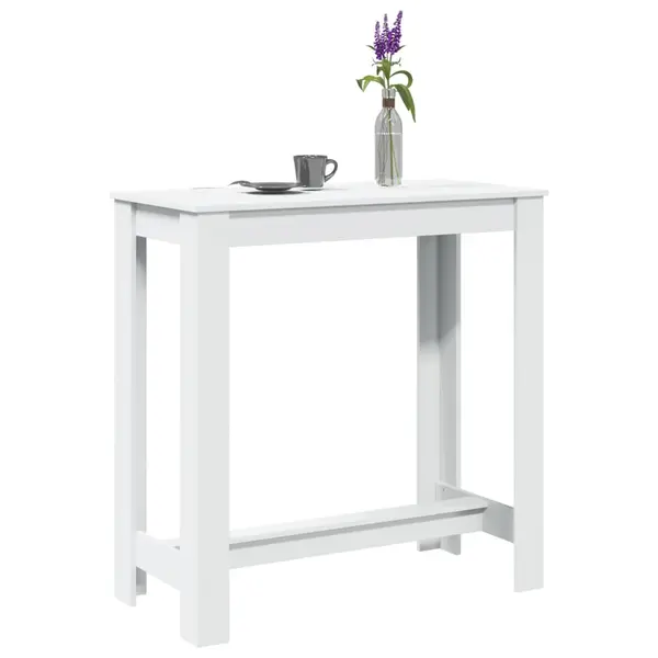 Gossi masa de bar, alb, 102x50x103,5 cm, lemn prelucrat