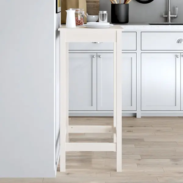 Gossi masa de bar, alb, 50x50x110 cm, lemn masiv de pin