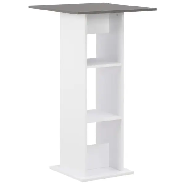 Gossi masa de bar, alb si gri antracit, 60 x 60 x 110 cm