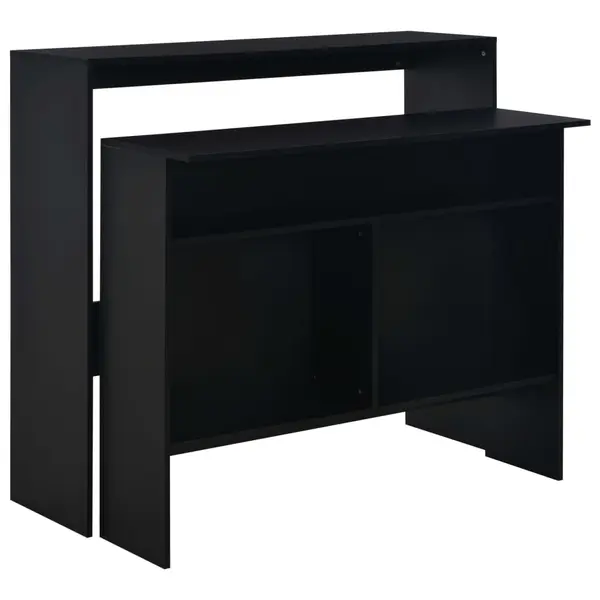 Gossi masa de bar cu 2 blaturi, negru, 130x40x120 cm