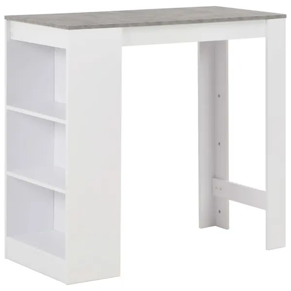 Gossi masa de bar cu raft, alb, 110 x 50 x 103 cm