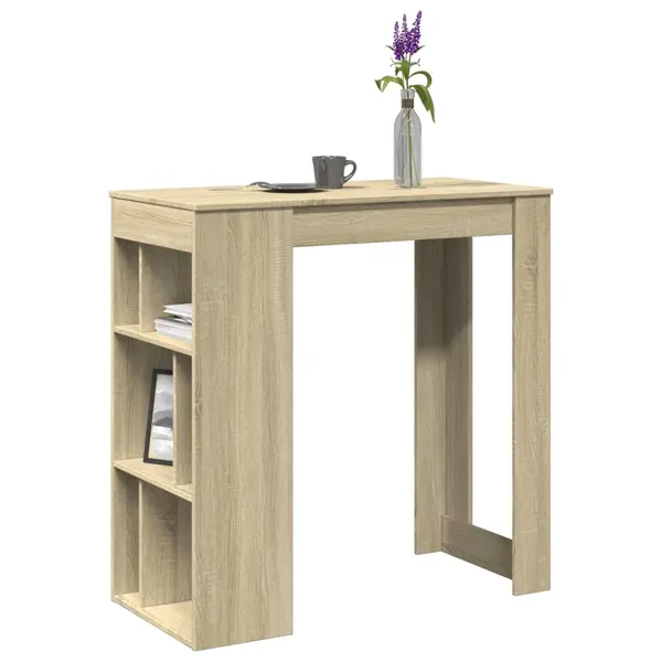Gossi masa de bar cu rafturi, stejar sonoma, 102x50x103,5 cm, lemn