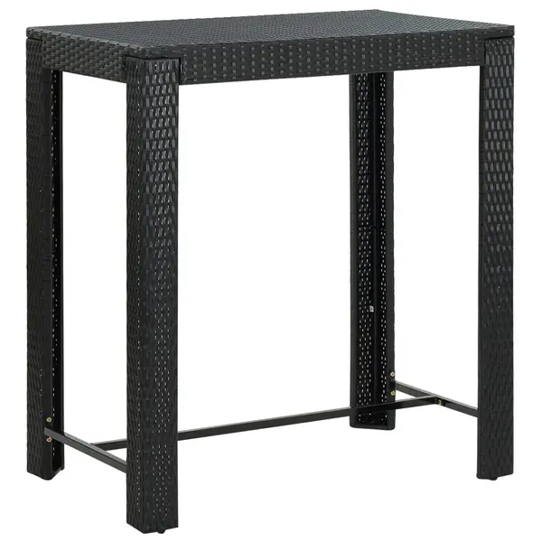 Gossi masa de bar de gradina, negru, 100 x 60,5 x 110,5 cm, poliratan
