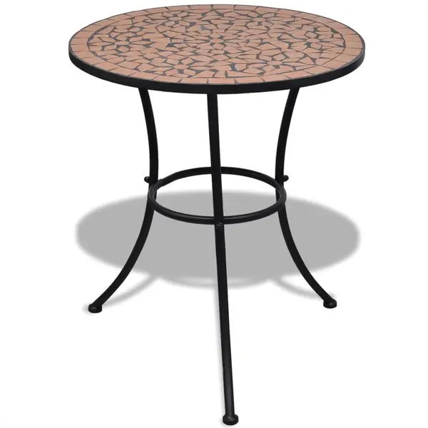 Gossi masa de bistro, caramiziu, 60 cm, mozaic