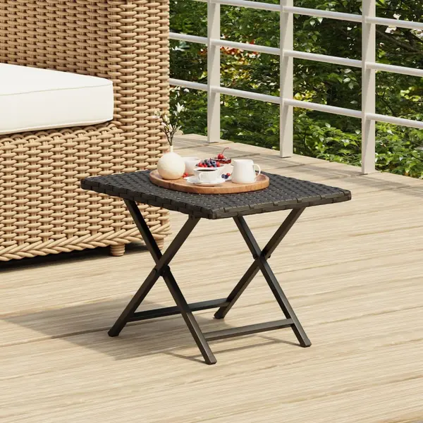 Gossi masa de bistro pliabila, negru, 45x35x32 cm, poliratan
