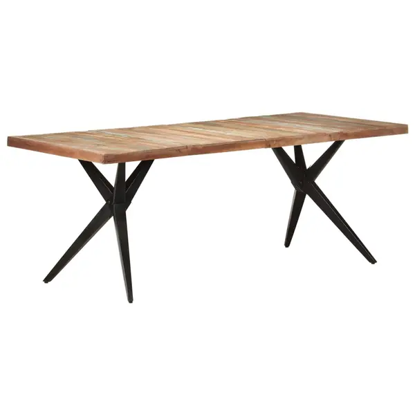 Gossi masa de bucatarie, 200x90x76 cm, lemn masiv reciclat