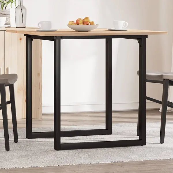 Gossi masa de bucatarie, cadru o, 80x80x75 cm lemn masiv pin si fonta
