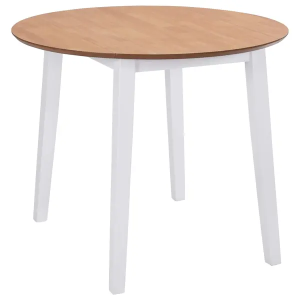 Gossi masa de bucatarie extensibila, rotund, mdf, alb