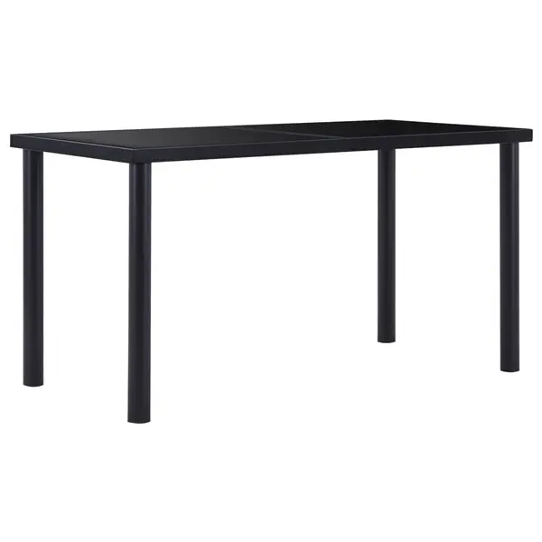 Gossi masa de bucatarie, negru, 140 x 70 x 75 cm, sticla securizata