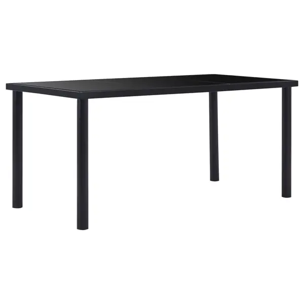 Gossi masa de bucatarie, negru, 160 x 80 x 75 cm, sticla securizata
