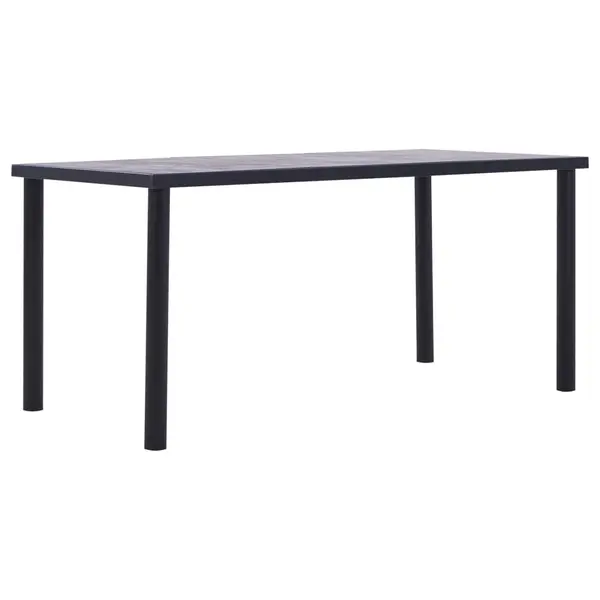 Gossi masa de bucatarie, negru & gri beton, 160 x 80 x 75 cm, mdf