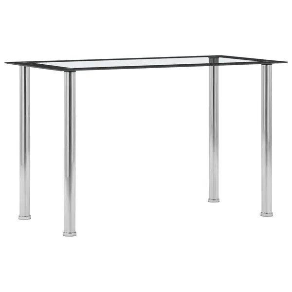 Gossi masa de bucatarie, negru/transparent, 120 x 60 x 75 cm, sticla