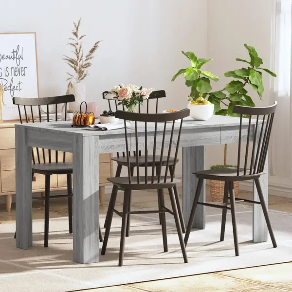 Gossi masa de bucatarie, sonoma gri, 140x74,5x76 cm,lemn prelucrat