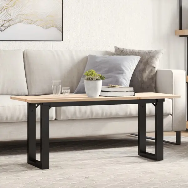 Gossi masa de cafea, cadru o, 110x40x45 cm, lemn masiv pin si fonta