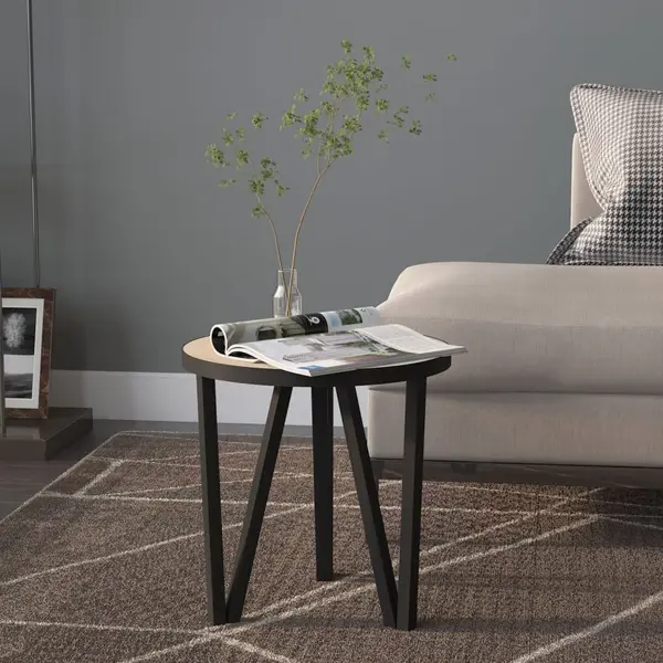 Gossi masa de ceai, stejar sonoma, Ø35 cm, mdf