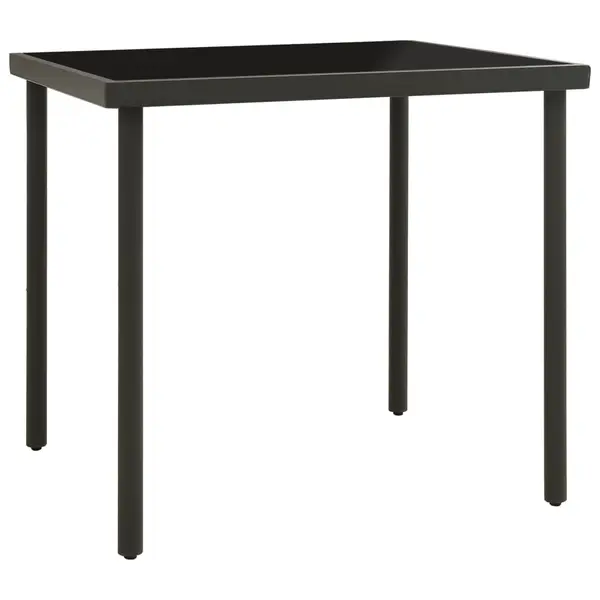 Gossi masa de exterior, antracit, 80x80x72 cm, sticla si otel