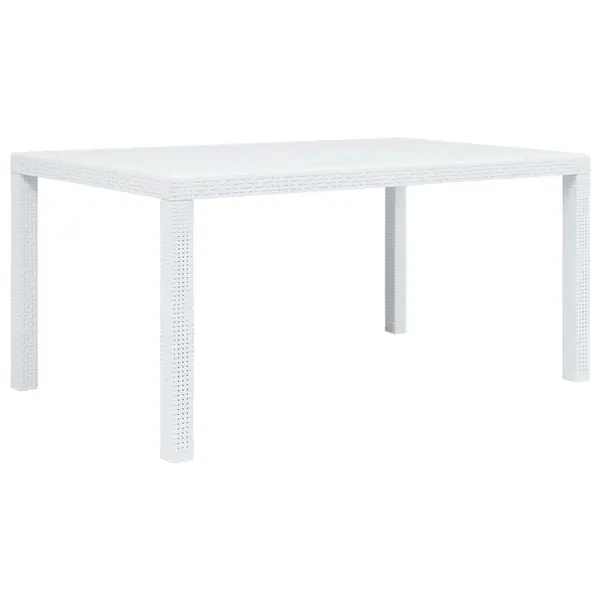 Gossi masa de gradina, alb, 150 x 90 x 72 cm, plastic, aspect ratan