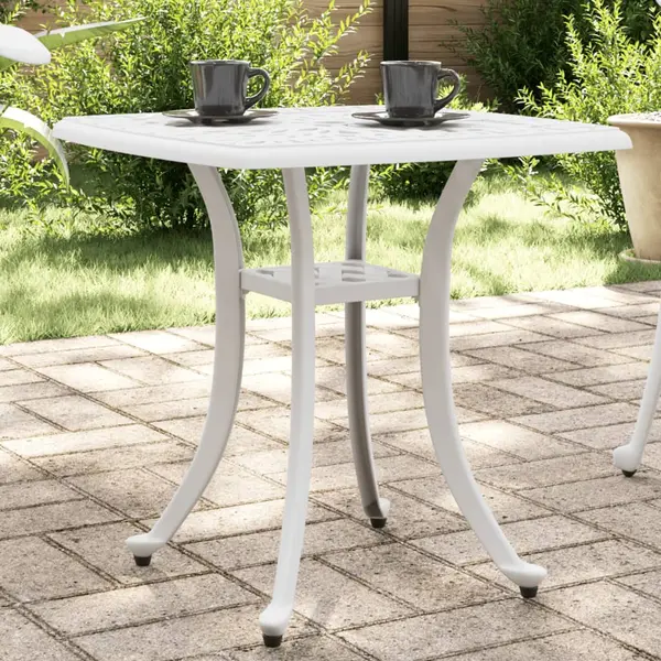 Gossi masa de gradina, alb, 53x53x53 cm, aluminiu turnat