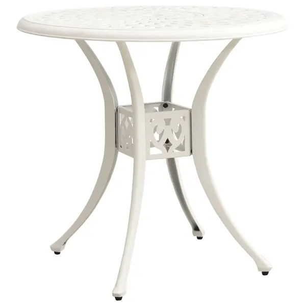 Gossi masa de gradina, alb, 78x78x72 cm, aluminiu turnat