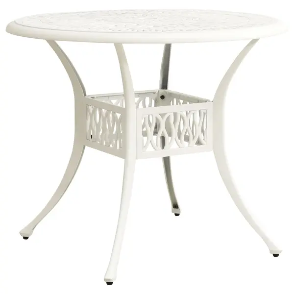 Gossi masa de gradina, alb, 90x90x74 cm, aluminiu turnat