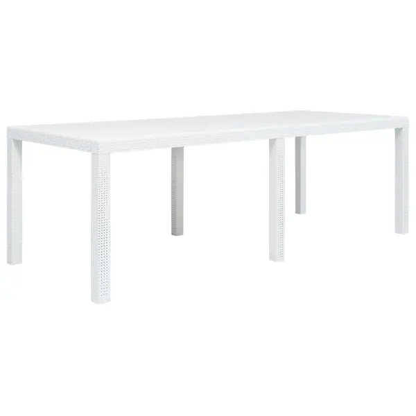 Gossi masa de gradina, alba, 220x90x72 cm, plastic, aspect ratan