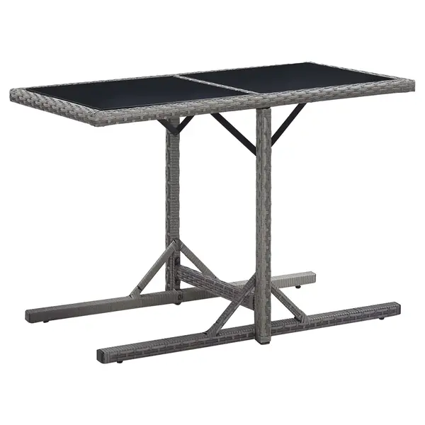 Gossi masa de gradina, antracit, 110 x 53 x 72 cm, sticla si poliratan