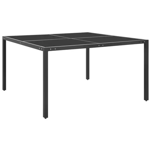 Gossi masa de gradina, antracit, 130x130x72 cm, otel si sticla