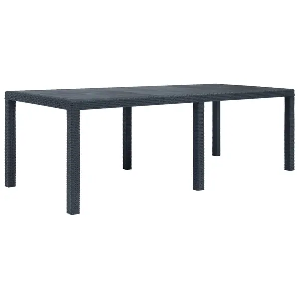 Gossi masa de gradina, antracit, 220x90x72 cm , plastic, aspect ratan