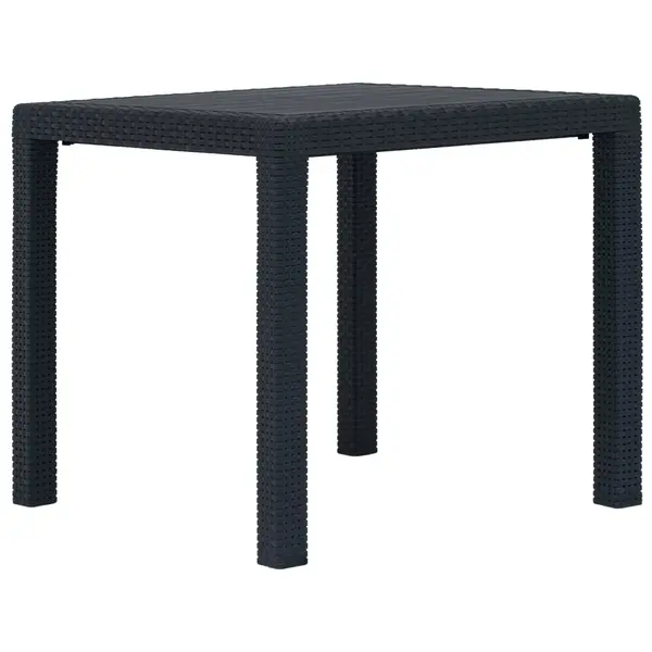 Gossi masa de gradina, antracit, 79x79x72 cm, plastic, aspect ratan