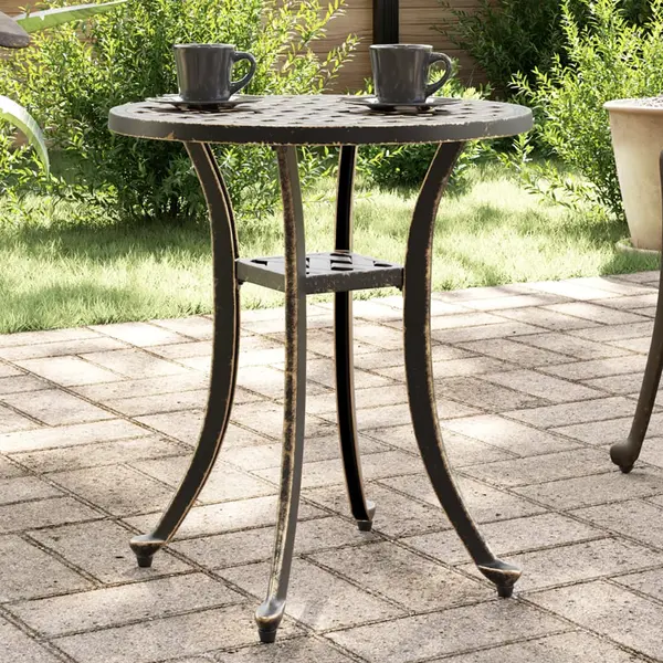Gossi masa de gradina, bronz, Ø48x53 cm, aluminiu turnat