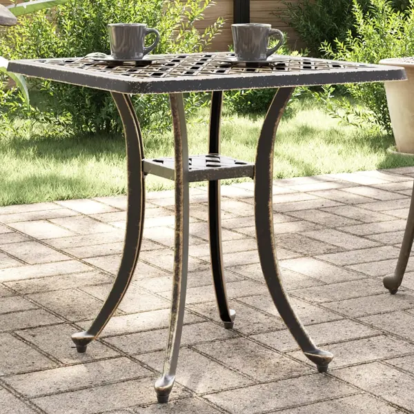 Gossi masa de gradina, bronz, 53x53x53 cm, aluminiu turnat