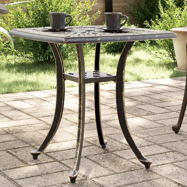 Gossi masa de gradina, bronz, 53x53x53 cm, aluminiu turnat