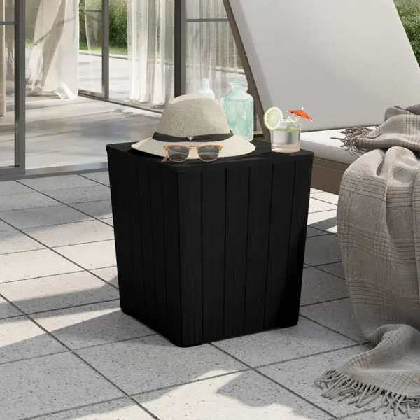 Gossi masa de gradina cu capac detasabil, negru, polipropilena