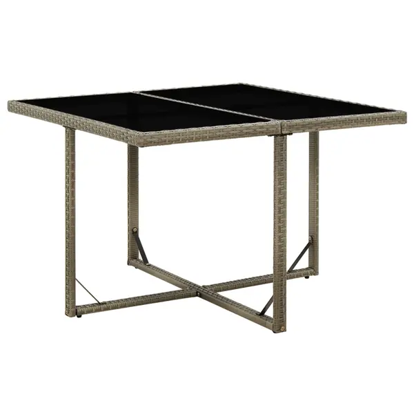 Gossi masa de gradina, gri, 109x107x74 cm, poliratan si sticla