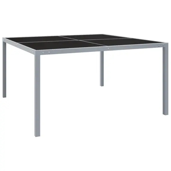 Gossi masa de gradina, gri, 130x130x72 cm, otel si sticla