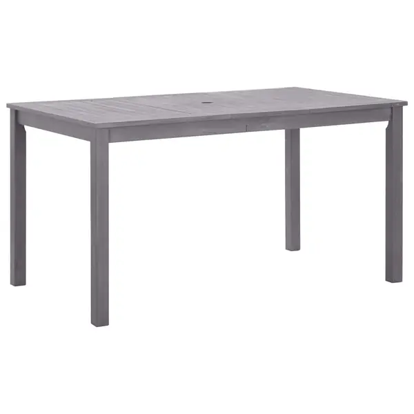 Gossi masa de gradina, gri, 140 x 80 x 74 cm, lemn masiv de acacia