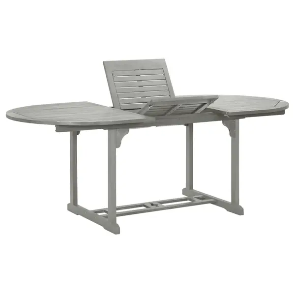 Gossi masa de gradina, gri, 200 x 100 x 75 cm, lemn masiv de acacia