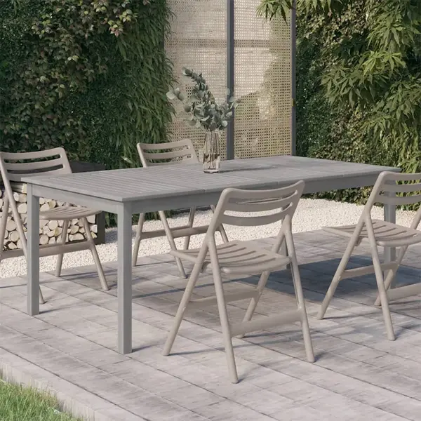 Gossi masa de gradina, gri, 200x100x75 cm, lemn masiv de acacia