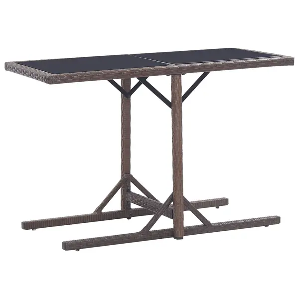 Gossi masa de gradina, maro, 110 x 53 x 72 cm, sticla si poliratan