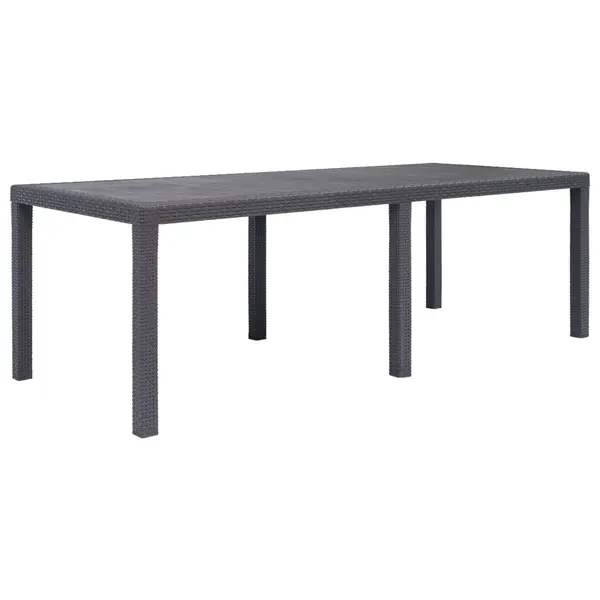 Gossi masa de gradina, maro, 220x90x72 cm , plastic, aspect ratan