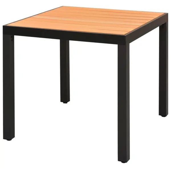 Gossi masa de gradina, maro, 80 x 80 x 74 cm, aluminiu si wpc