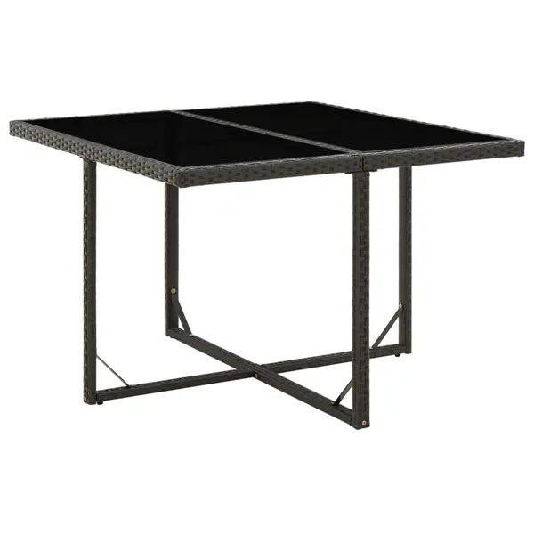 Gossi masa de gradina, negru, 109x107x74 cm, poliratan si sticla