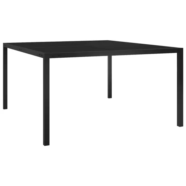 Gossi masa de gradina, negru, 130x130x72 cm, otel si sticla