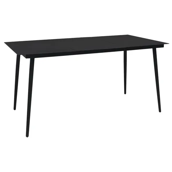 Gossi masa de gradina, negru, 150 x 80 x 74 cm, otel si sticla